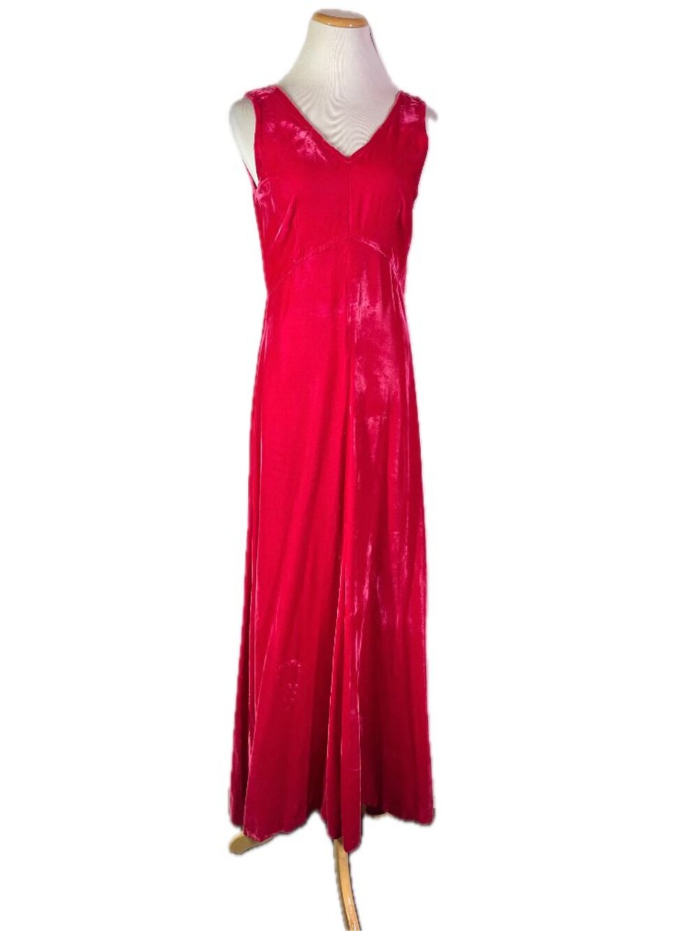 Vintage 1970s Homemade Maxi Dress Jacket Set Hot Pink Velvet Fits S